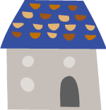 青い屋根の家